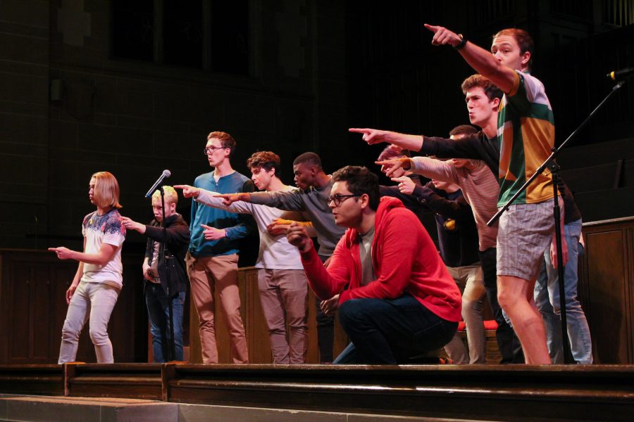 Six a capella groups perform during family weekend