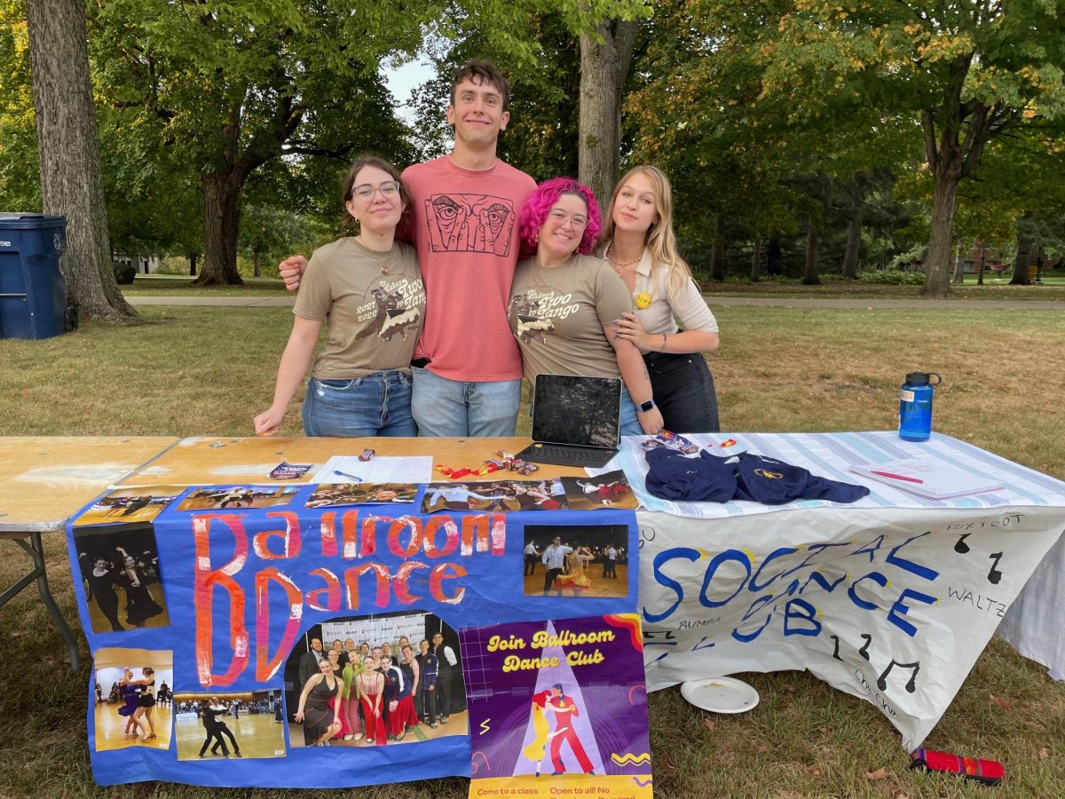 The Ballroom Dance Team and Social Dance Club hosted adjacent tables at the Student Involvement Fair.